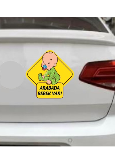 Arabada Bebek Var Sticker - Araba Oto Motosiklet Karavan Sticker - 00170 25x25 Cm