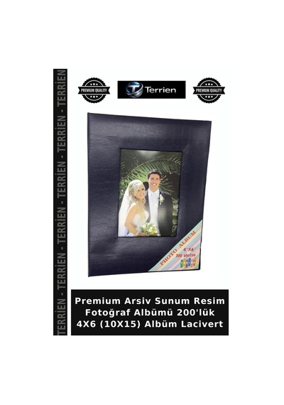 Premium Arsiv Sunum Resim Fotoğraf Albümü 200'lük 4x6 10x15 Albüm Lacivert