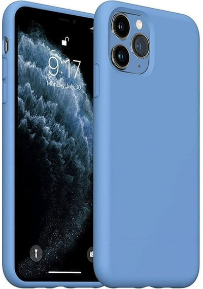 Newface Apple Uyumlu iPhone 11 Pro Max Kılıf Nano İçi Kadife Silikon - Mavi Mavi