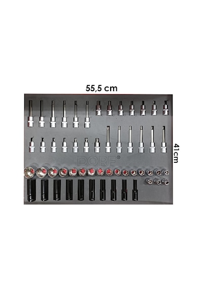 Dorf 55 Parça Lokma Seti Havalı Yıldız Torx Dolu Eva Seti Takım Içeriği 55,5cm X 41cm