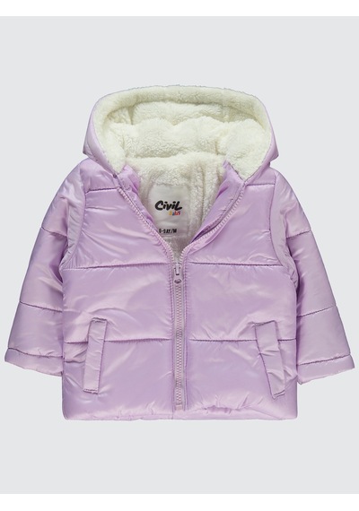 Civil Baby Kız Bebek Kapüşonlu Mont 6-18 Ay Lila Lila