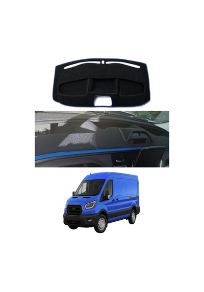 Ford - Transit 2020+ Uyumlu Torpido Koruma Kılıfı - Mavi Şeritli