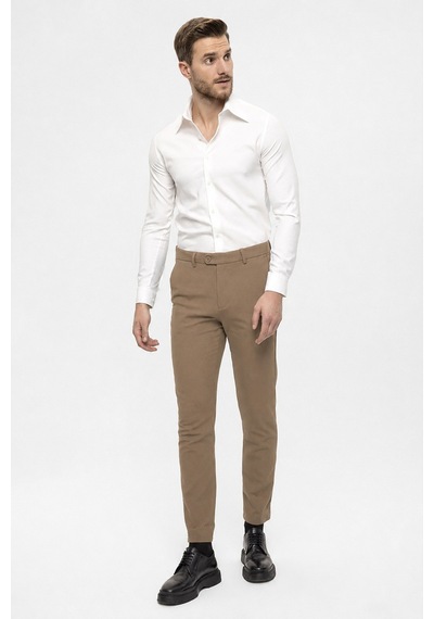 Antioch Erkek Aksesuar Detaylı Slim Fit Pantolon Camel
