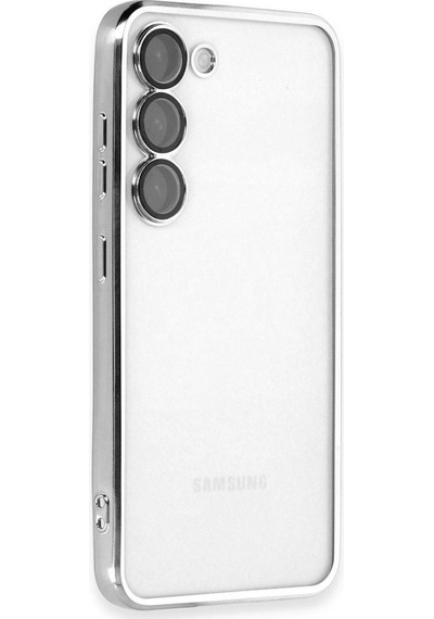 Samsung Samsung Uyumlu Galaxy S23 Plus Kılıf Razer Lensli Silikon - Gümüş