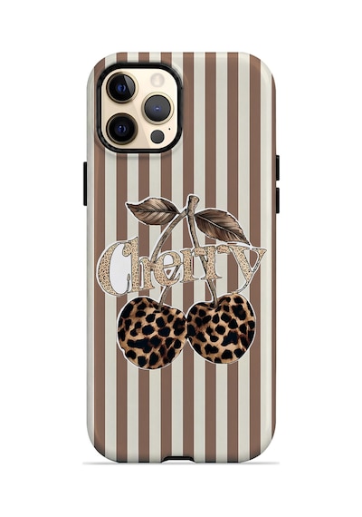 Velvoria Valestra Cherry Leopar Apple iPhone Uyumlu 12 Pro Max Darbe Korumalı Kılıf Valestra Select - Cherry Leopar