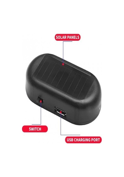 Kırmızı Ledli Işık Güneş Enerjisi Ve Usb İle Şarj Edilebilir Caydırıcı Araba Alarm Ledi