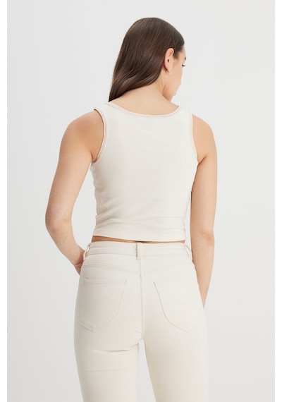 Lee Slim Fit Dar Kesim Ekru Tişört L241624104