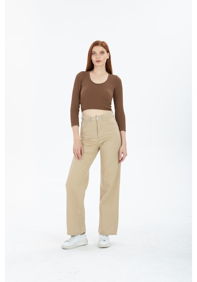Alissa 90's Kar Yıkama Kar Gri Likralı Süper Yüksek Bel Wide Leg Salaş Jeans Palazzo Pantolon Koyu Gri