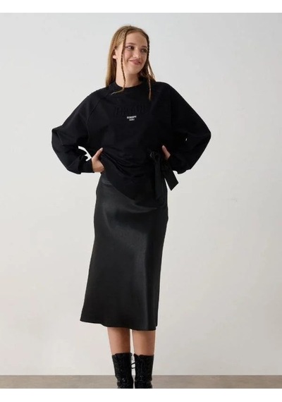 Kız Çocuk Peace Yazılı Tasarım Sweatshirt-15356 Siyah Kız Çocuk Peace Yazılı Tasarım Sweatshirt-15356 Siyah