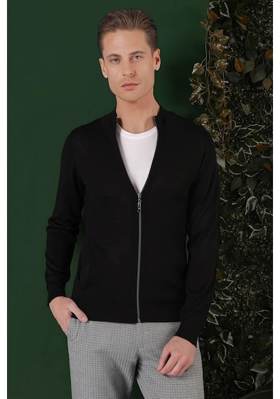 Efor Tr 860 Slim Fit Siyah Klasik Triko Siyah