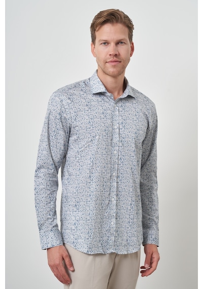 Morven Erkek Mavi Pamuk Trend Slim Fit İtalyan Yaka Gömlek 25mc004018300 Mavi Mavi
