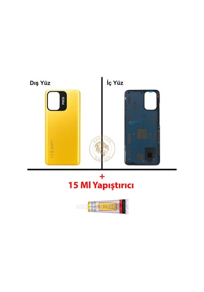 Yapıs Tırıcı Poco M5s Sarı Yapıs Tırıcı Arka Pil Kapağı Batarya Kapağı + B-7000 Yapıştırıcı Çok Renkli