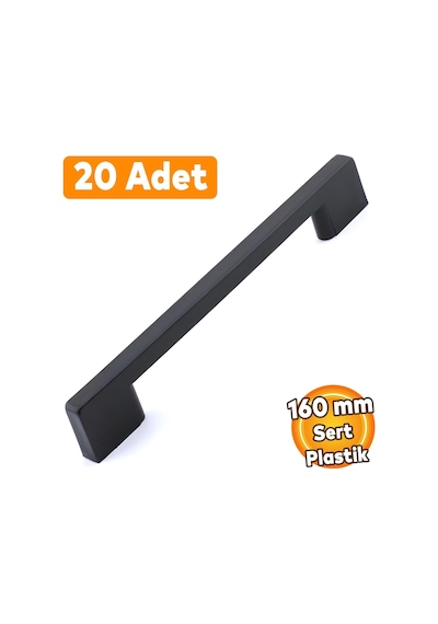 Lexroo 20 Adet Köprü 160 Mm Siyah Mobilya Mutfak Çekmece Dolabı Dolap Kulbu Kulpu Kulpları