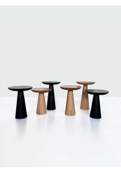 3'lü Zigon Mantar Sehpa Mushroom Masif Ahşap Modern Yan Sehpa Takımı Naturel Kayın