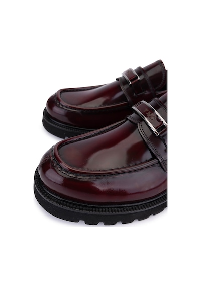 Tamer Tanca Erkek Hakiki Deri Bordo Loafer Ayakkabı 1008 3538 Erk Ayk Sk25-26 Bordo Acma Bordo