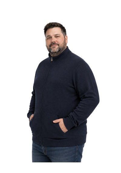 Battalmoda Erkek Büyük Beden Lacivert Basic Cepli Triko Hırka 3xl-4xl-5xl-6xl