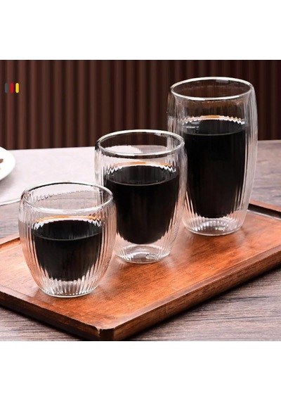 Çift Cidarlı Cam, Kahve, Latte, Espresso, Meşrubat, Su Bardağı, 250 Ml, Su Bardak, 1 Adet, 12321 Çok Renkli