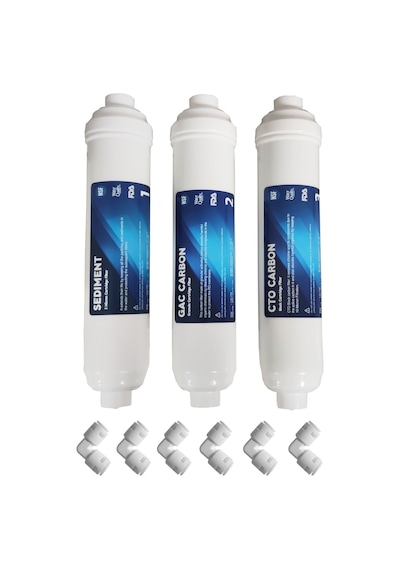 Kapalı Kasa Su Arıtma Cihazı 3'Lü 12"Çubuklu Inline Filtre Seti 484333833