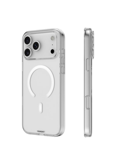 Apple Uyumlu iPhone 17 Pro Kılıf M-safe Şarj Özellikli Youngkit Clear Serisi Kapak Şeffaf Şeffaf