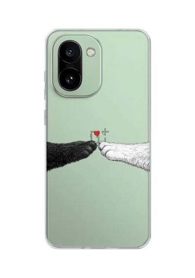 Oneplus 15r Uyumlu Kedi & Köpek Pati Dokunuşu Kalp Desenli Baskılı Silikon Kılıf