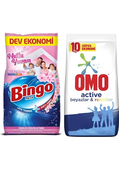 Bingo Matik 10 KG + Omo Matik Renkliler ve Beyazlar için 10 KG
