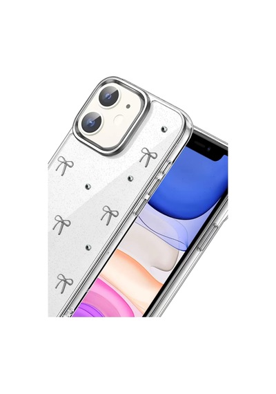 Newface Apple Uyumlu iPhone 12 Fiyonk Desenli Kapak - Desen 5 Şeffaf
