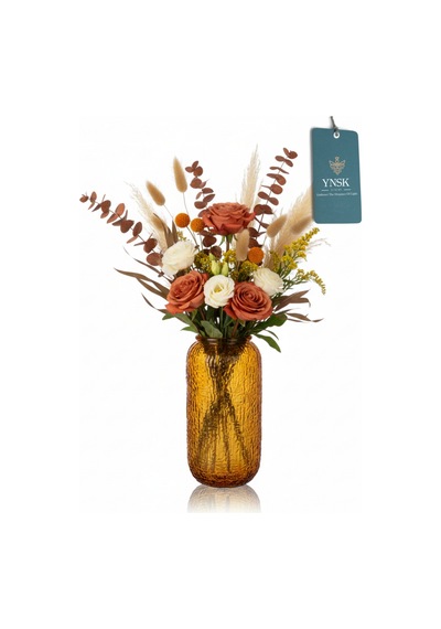 Chacha Home Luxury Petra İthal Cam Vazo 26 Cm Turuncu