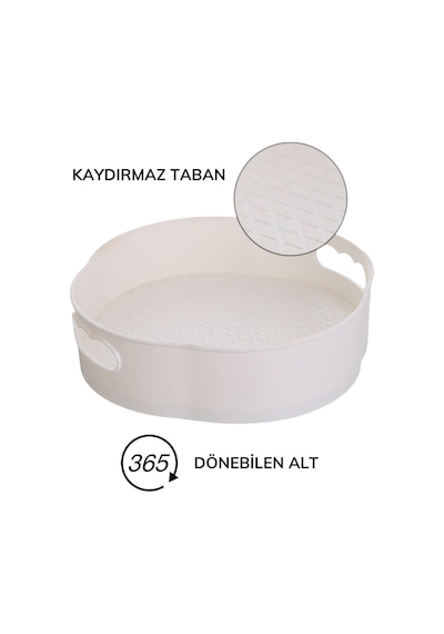 River World Yuvarlak Tepsi Formlu Mekanizmalı 360 Derece Dönebilen Servis ve Sunum Organizer Tablası