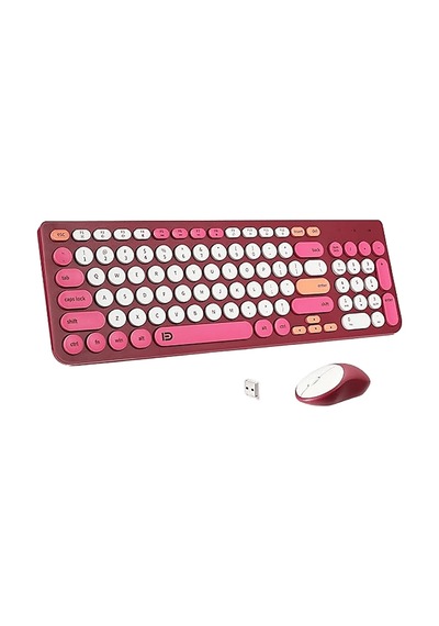 Fd İk6632 2.4 Ghz Kablosuz Klavye Ve Mouse Vişne Çürüğü Optik