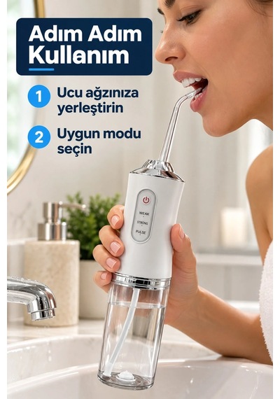 Lb Şarj Edilebilir Ağız Duşu Üç Modlu Şeffaf Hazneli