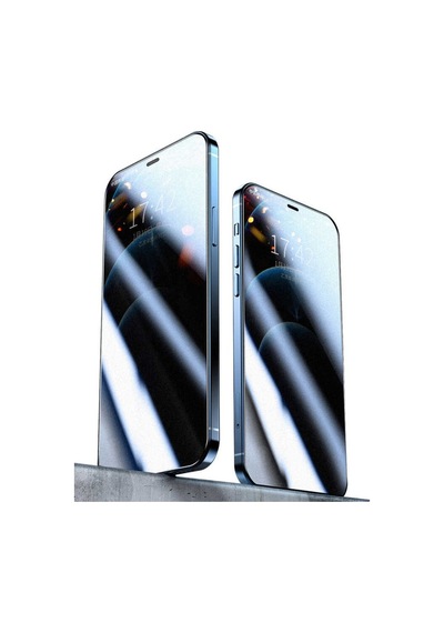 Apple Uyumlu   iPhone 13 Fit Hard Mat Privacy Hayalet Cam Ekran Koruyucu Siyah