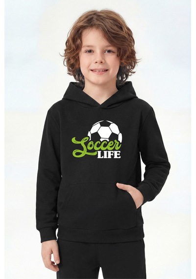 Panios Kids 3'lü Kanguru Cepli Kapüşon Detaylı Baskılı Erkek Çocuk 3 Parça Sweatshirt Lacivert - Siyah