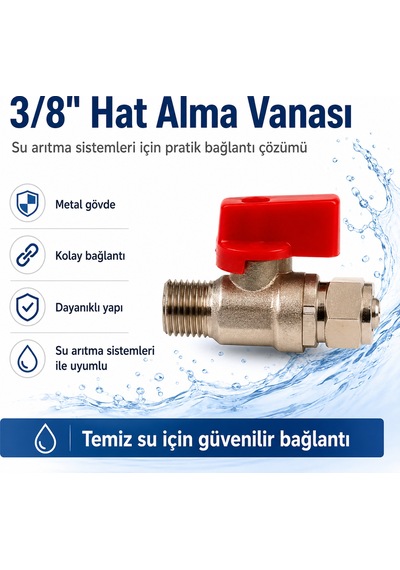 3/8 İnç Metal Su Arıtma Hat Alma Vanası 608506086