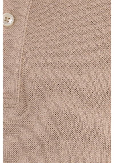 Tudors Erkek Slim Fit Dar Kesim Pamuklu Yumuşak Dokulu Serin Tutan Kumaş Düz Pike Bej Polo Yaka Tişört-33711 Bej