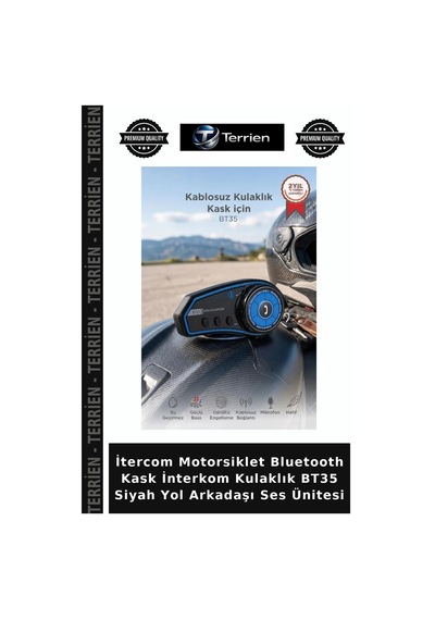 İtercom Motorsiklet Bluetooth Kask İnterkom Kulaklık Bt35 Siyah Yol Arkadaşı Ses Ünitesi
