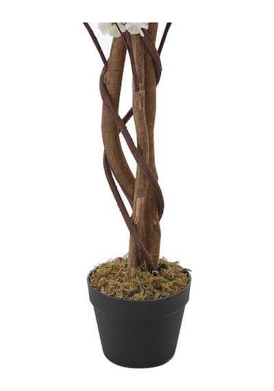 Yapay Ağaç Lüx Bahardalı Ağacı Beyaz Japon Kiraz Çiçeği Sakura Çiçeği 150x70cm Siyah Plastik Saksılı
