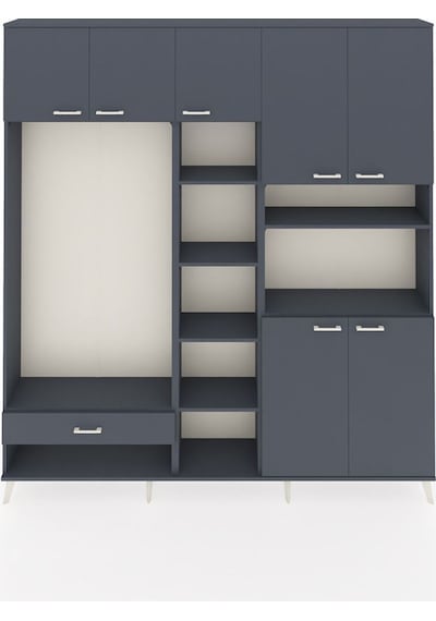 Arges Dolap 11 Raflı Tek Çekmeceli 7 Kapaklı 220x30x243 Antrasit-antrasit/antrasit Antrasıt/antrasıt Arges Dolap 11 Raflı Tek Çekmeceli 7 Kapaklı 220x30x243 Antrasit-antrasit/antrasit Antrasıt/antrasıt