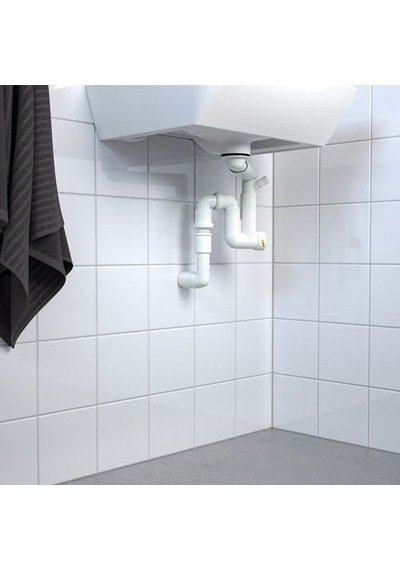 Ikea Rännılen Tek Hazneli Lavabo Sifonu, Beyaz