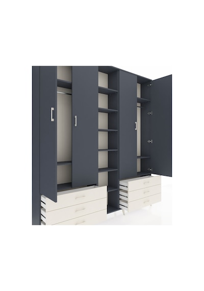 Arges Dolap 13 Raflı 6 Çekmeceli 2 Askılı 220x30x243 Antrasit-antrasit/aytaşı Antrasıt/aytası Arges Dolap 13 Raflı 6 Çekmeceli 2 Askılı 220x30x243 Antrasit-antrasit/aytaşı Antrasıt/aytası