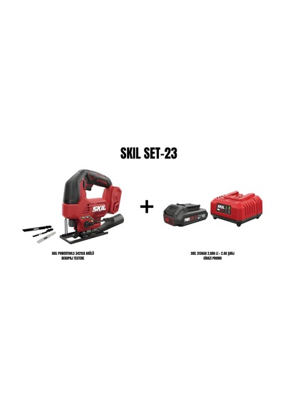 Skil Set-23 Skil Compact 3440CA Akülü Dekupaj Testere + Skil 3136AA 2.0AH Li + 2.4A Şarj Cihazı Promo