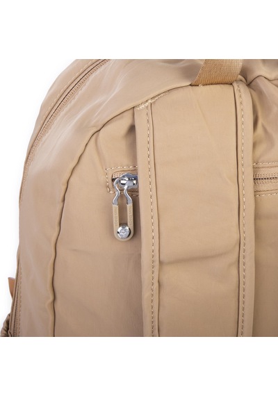 Nas Bag Unisex Büyük Boy Sırt Çantası Çok Gözlü Okul Çantası Kum Kum - Bej