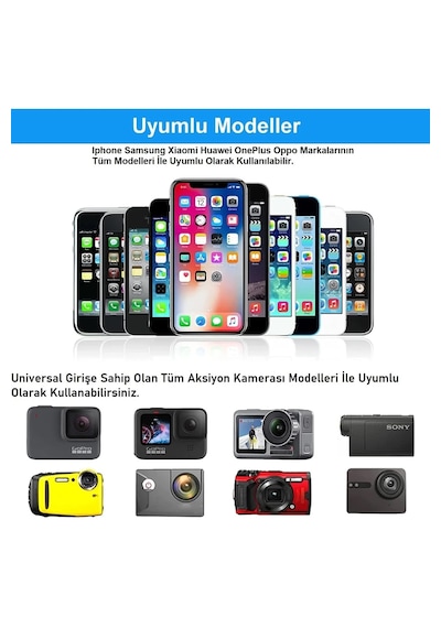 Comse Aksiyon Kameralar Ve Telefonlar Ile Uyumlu Kafa Göğüs Bandı