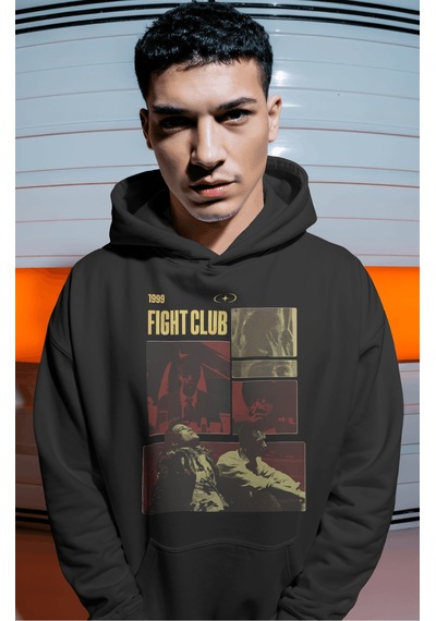 Sevbano 1999 Fight Club Tyler Durden Efsane Film Kahramanı Sırt Baskılı U Siyah
