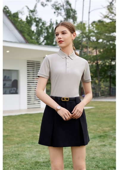 New Performance Premium Polo T-shirt 100% Pamuk Merserize Kayısı Gri