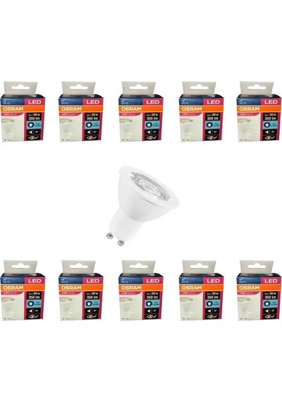 Osram 4.5W Gu10 Led Ampul 10 Adet Sarı Işık 3000K Spot Ampul