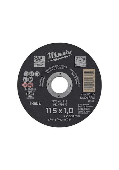 Milwaukee Taş Metal Kesme Taşı Inox Scs41 115 1mm 4932479577