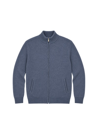 Battalmoda Erkek Büyük Beden İndigo Hattush Dik Yaka Cepli Triko Hırka 3xl-4xl-5xl-6xl