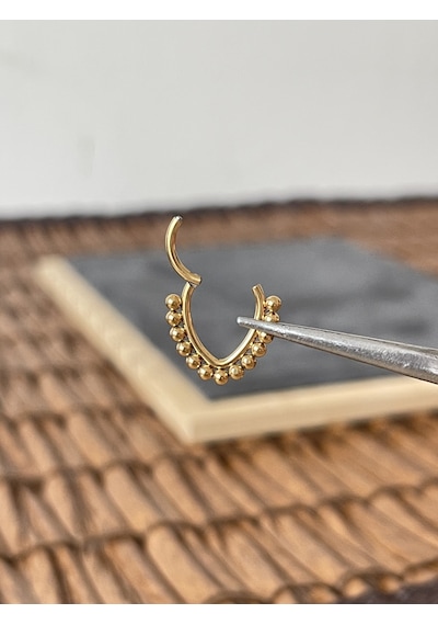 %100 Cerrahi Çelik Damla Çok Toplu Kilitli Altın Halka Septum Piercing Altın