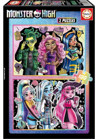 Educa 2x100 Parça Monster High Kız Çocuk Puzzle/yapboz - 6-8 Yaş 1 Adet