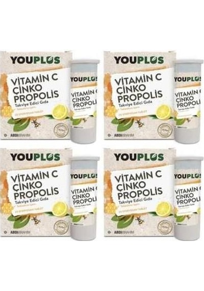 Youplus Vitamin C Çinko Propolis 20 Efervesan TabletYouplus Vitamin C Çinko Propolis 20 Efervesan Tablet x  4 Adet